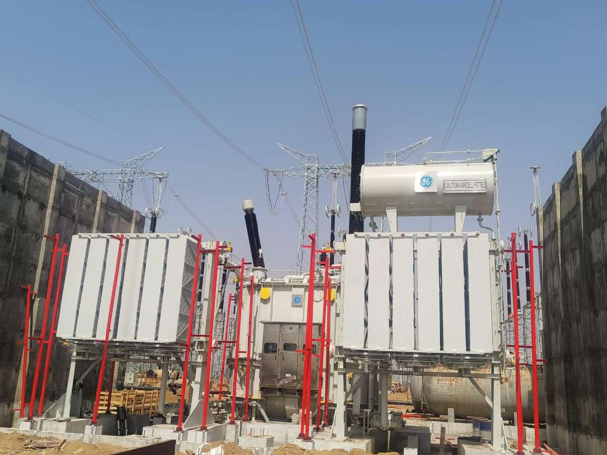 Industrial transformer site fitted with Triveni radiators