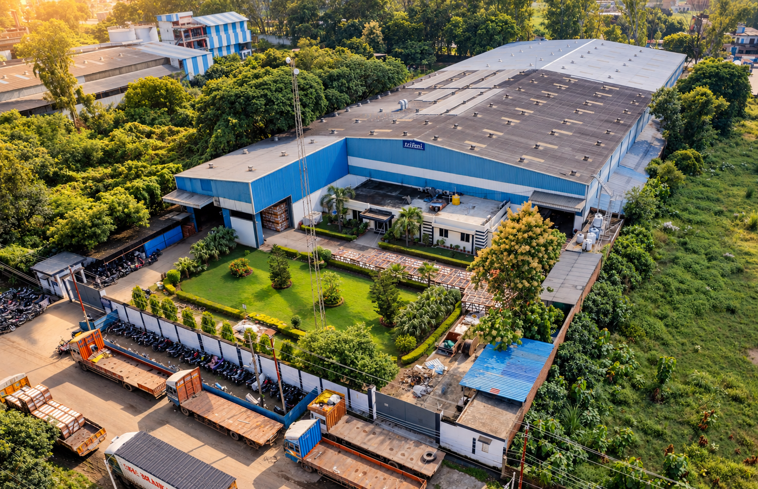 Aerial view of Triveni's manufacturing unit in Naini, Prayagraj